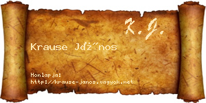 Krause János névjegykártya